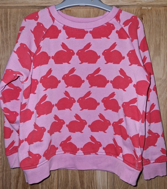 Maglione maglione conigli baci rosa arancione rosso taglia 4-5 anni