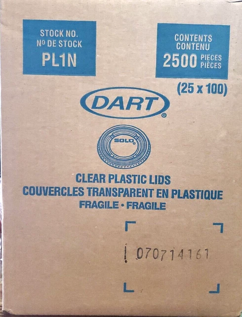 Dart Portion Lids PL1N 2500ct