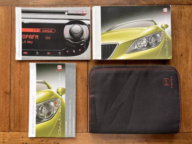 SEAT IBIZA (2008 - 2012) Owners Manual / Handbook + Audio Guide + Wallet