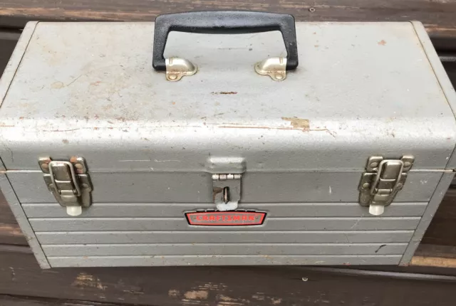 Vintage Craftsman 6500 Crown Logo Tool Box With Tray 18" x 8" x 9"