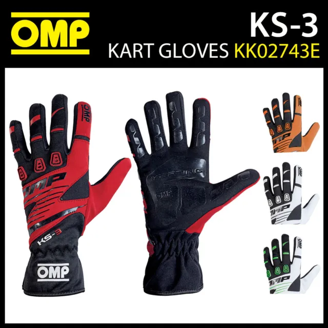 OMP KS-3 KS3 Kart Gloves Latest Design High Grip Karting in all Sizes & Colours!