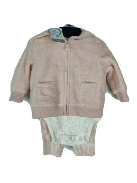 NWT Carter's Infant Girl 3 Piece Set Pink hoodie Fleece outfits Size 3m