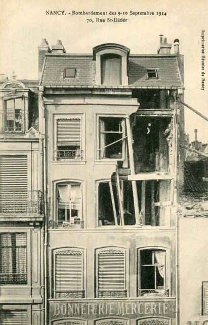 NANCY Bombardement des 9 10 Septembre 1914 70 rue St Dizier Bonneterie Mercerie