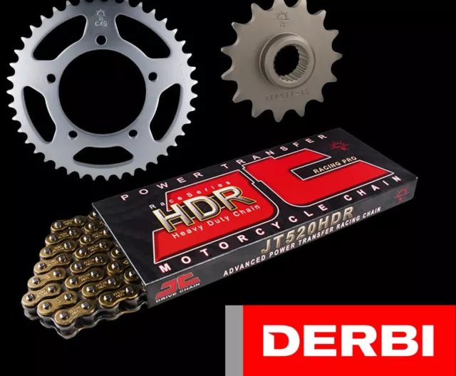 Derbi 50 Senda SM X-race 06-08 GOLD Heavy Duty HDR Chain & Sprocket Set Kit