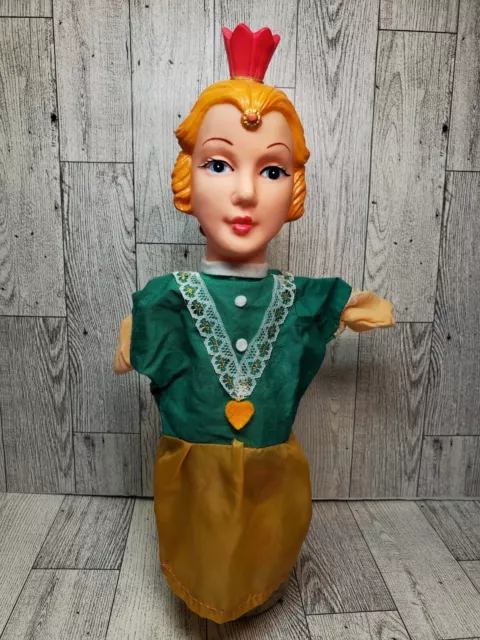 Vintage Rubber Head Cloth Body Queen Princess Hand Puppet 60's 70's Mr. Rogers