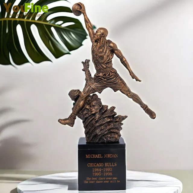 50cm Michael Jordan 23 Resin Sculpture Bronze Finish Statues Home Art Decor Gift