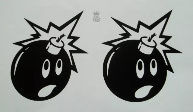 2 x Funny Bomb Vinyl Decal Sticker Skateboard Ski Snowboard Joke Adam Car Window