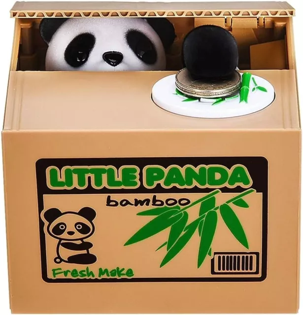 Panda Money Box Piggy Bank for Kids Adults, Automatic Stealing Coin Bank (Panda)