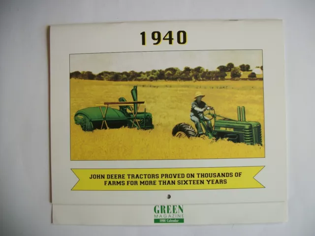 JOHN DEERE 1996/1940  GREEN MAGAZINE Two Cylinder Tractor Calendar