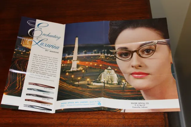 Vintage Luxurina Rina Eyeglass Frame Eyeglasses Brochure Poster