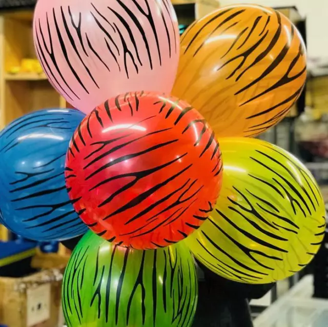 Selva Safari Animal Estampado Globo de Látex Helio Fiesta Cumpleaños Niños