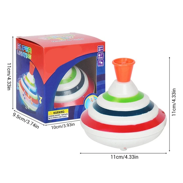 Trompo Giratorio Infantil Con Luces LED – Peonza Con Cuerda Retráctil Para Juegos En Familia, Colegios Y Viajes – Medidas 14x8x6,5 Cm