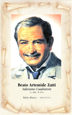 SANTINO HOLY CARD BEATO ARTEMIDE ZATTI tipo pergamena 