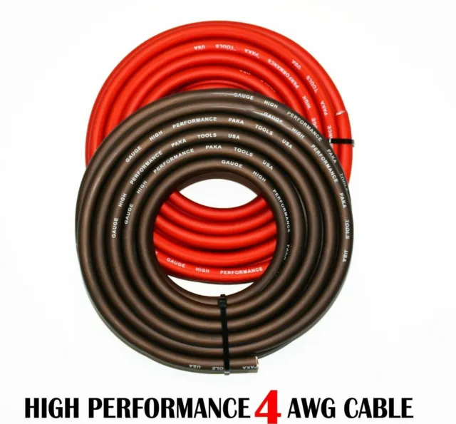 GROUND CABLE 4 AWG  Per-Foot CAR BATTERY CABLE ,RED OR BLACK,25 YEARS WARRANTY