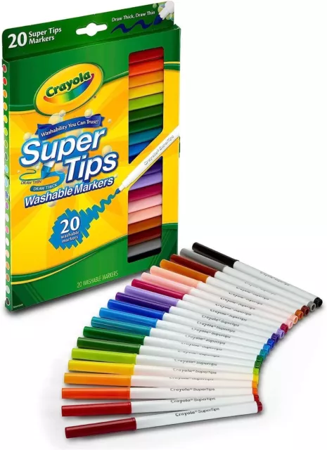 Crayola Washable Super Tip Colour Markers - 20 Pack