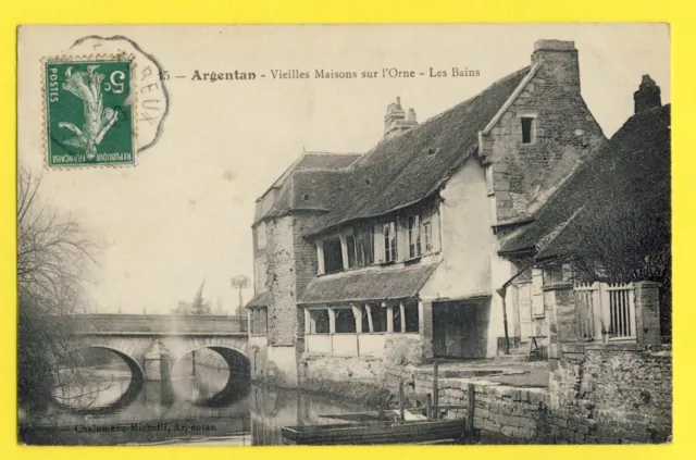 cpa FRANCE Old Postcard 61 - SILVERAN OLD HOUSES sur l'ORNE Les BAINS