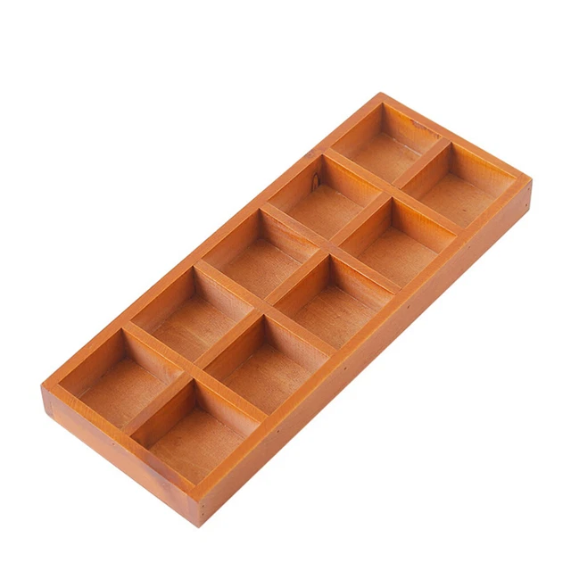 Contenitore rettangolare vassoio in legno per ufficio bambù organizzatore cassetto