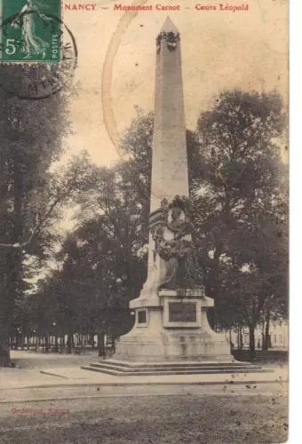 CPA 54 1911 NANCY Monument Carnot - Cours Leopld