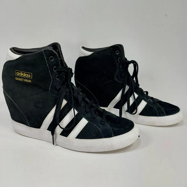 ADIDAS BASKET PROFI Hi Hidden Wedge Heel Womens 10 Black G95650 Shoes $69.99 - PicClick