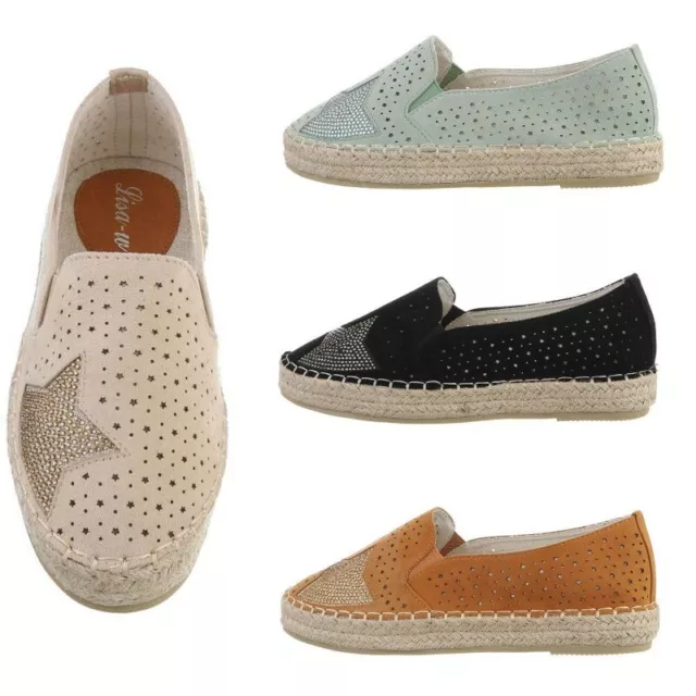 Scarpe donna ballerine sneakers espadrillas traforate strass corda primaverili