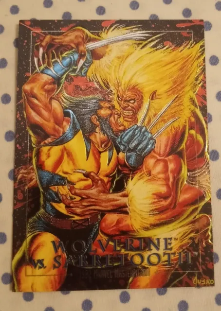 1992 Marvel Masterpieces Wolverine Vs. Sabretooth Battle Spectra #3-D