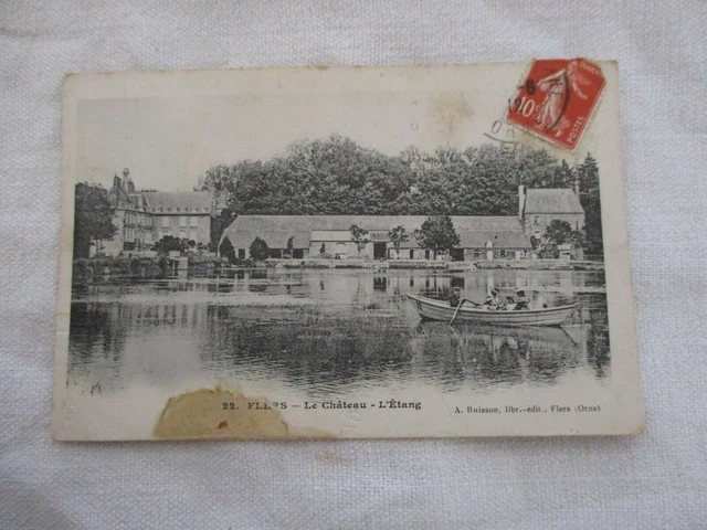 Cpa Orne 61 Flers Le Chateau L'etang