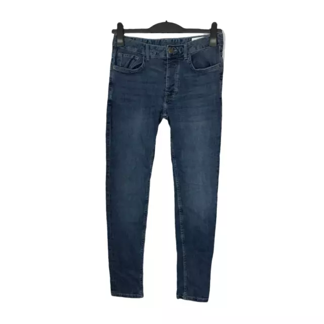 Jeans da uomo blu Primark Denim Co W30 L32 elasticizzati slim vestibilità con cerniera skinny