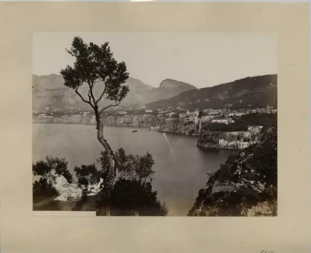 Italie, Napoli, Sorrento da Capo di Monte  Vintage albumen print, Italy Tirage