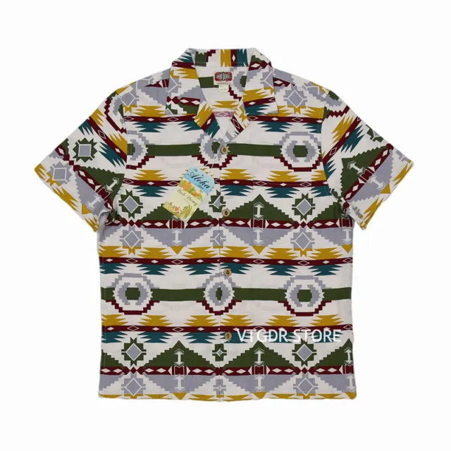 Camicie colletto totem indiano Bob Dong estate uomo slubby maniche corte C/F