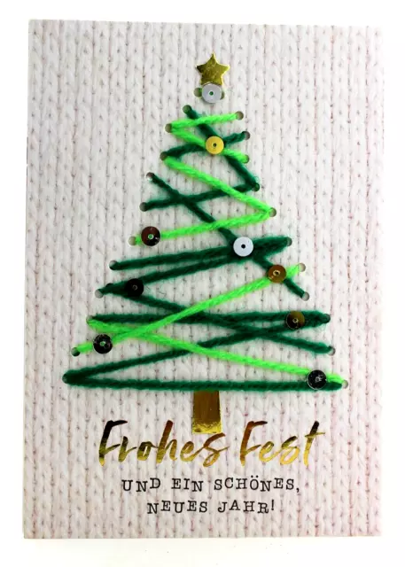 handgefertigte Weihnachtskarte Karte Frohe Weihnachten Grußkarte Handarbeit