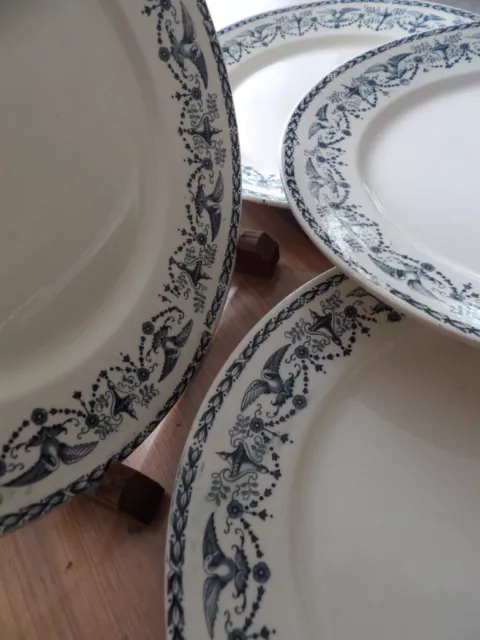 Badonviller Assiettes plates  (X 6 ) modèle primerose circa 1920