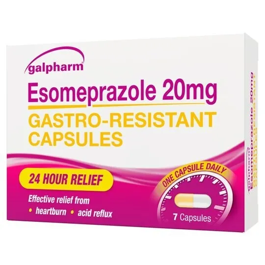 Esomeprazole Gastro-Resistant 20mg Capsules for Heartburn Acid Reflux (7 CAPS)