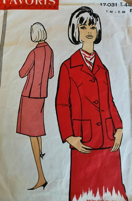 Patron De Couture Ancien Favoris & Parisiens - Veste Chic Croisée 1940/50