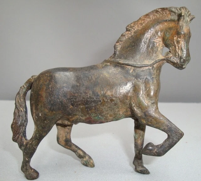 Estatua Caballo Fauna Art Deco Estilo Art Nouveau Estilo Bronce sólido Firmado 3