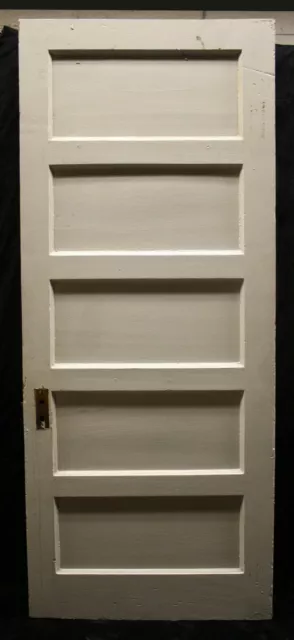 32"x83" Antique Vintage Old Exterior Interior SOLID Wood Wooden Door 5 Panels