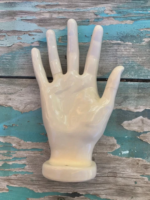 VTG 1970s MCM Nancy N Funk Ceramic Hand Ring Towel Hat Coat wall mounted holder