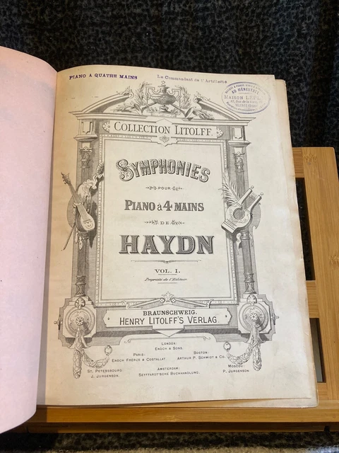 Haydn Symphonie partition piano 4 mains éditions Litolff deux volumes reliés