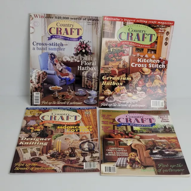 Auvstralian Country Craft Magazines x4 bundle Decorating Sewing Lot Craft Design