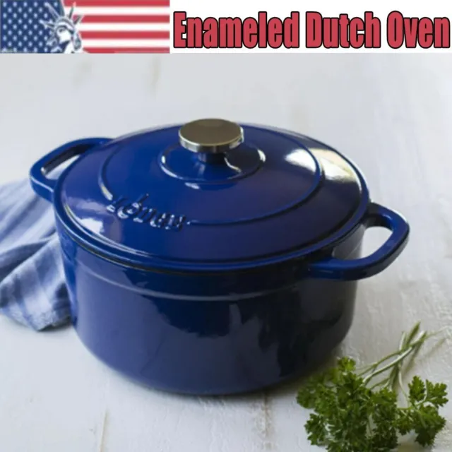 5.5 Quart Enameled Cast Iron Dutch Oven, Cookware 12.81 x 12.00 x 7.80 Inches