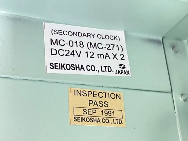 Seikosha MC-018 MC-271 DC20V Sekundär Sklave Uhr Doppel Faced 30 Second System 18