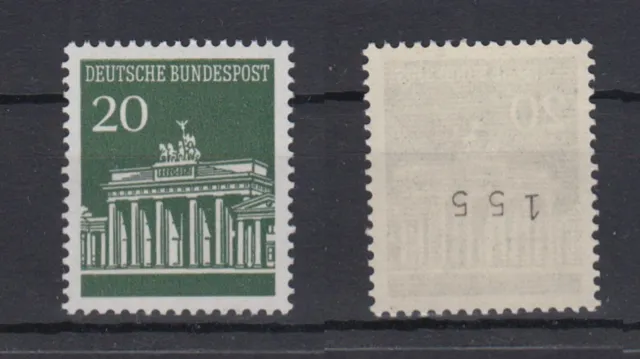 Bund 507 v RM mit ungerader Nummer Brandenburger Tor 20 Pf postfrisch