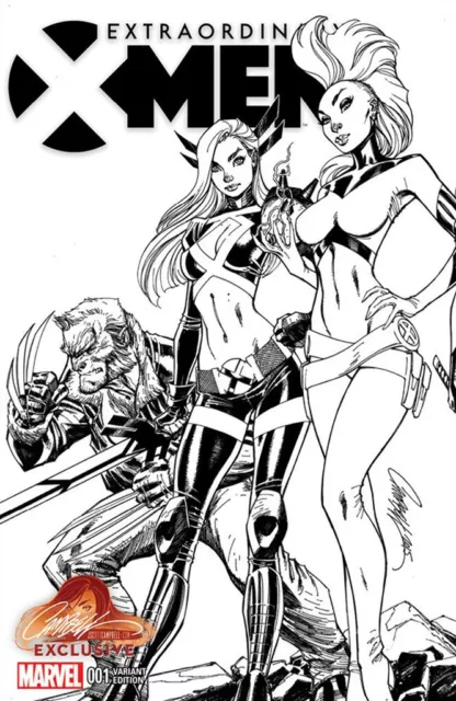 Extraordinary X-Men 1 J Scott Campbell B&W Sketch Connecting Variant Nm Uncanny