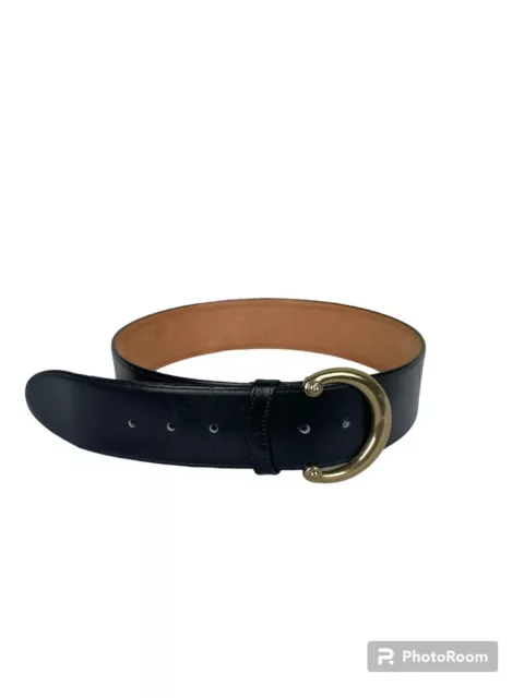 Vintage Coach Women’s Black 2.25in Black Leather Belt 3907, Medium