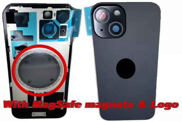 iPhone 15 & Plus Back Glass Cover: Rear Housing Door with Lens & MagSafe Magnets