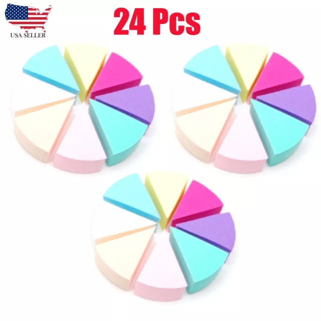 Makeup Sponge Blender (24 Pcs) Color Powder Puff Concealer Soft