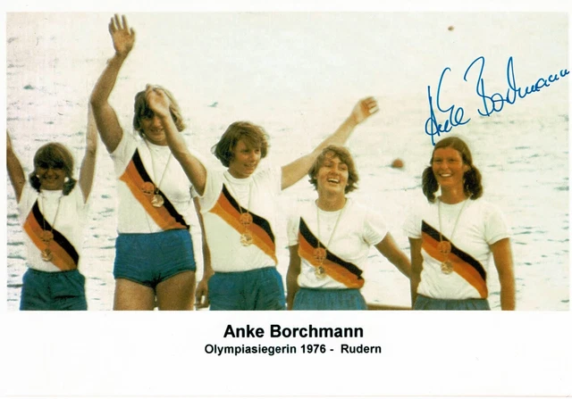 ORIGINAL AUTOGRAMM ANKE Borchmann Grünberg Olympiasieg 1976 Rudern