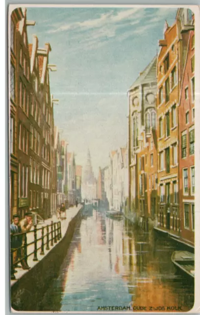 Vintage Postcard Amsterdam Oude Zijds Kolk