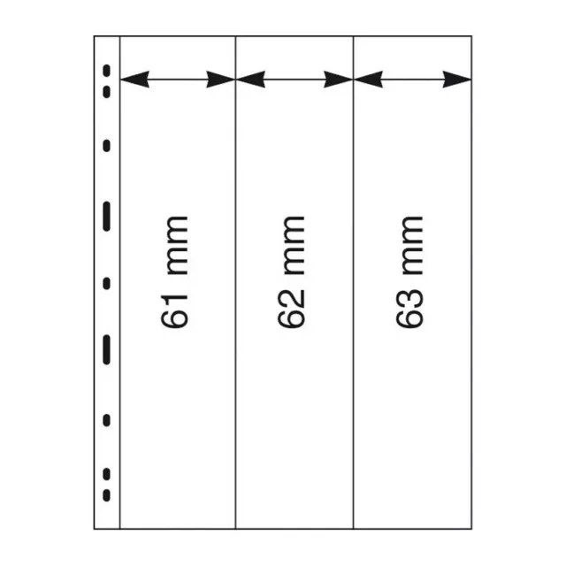 Feuilles Uniplate Lindner transparentes à 3 bandes pour carnets de timbres-poste