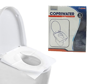 jean jacque Copriwater Usa e Getta 30 Copri Tazza WC Monouso Impermeabili con Adesivo in Buste Singole Copriwc in Carta e Plastica PE Resistenti e Antiscivolo 