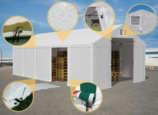 LAGERZELT 4x4 - 6x12 Moskitonetz Zelthalle Werkstattzelt GRAU DasCompany PVC SP LAGERZELT 4x4 - 6x12 Moskitonetz Zelthalle Werkstattzelt GRAU DasCompany PVC SP